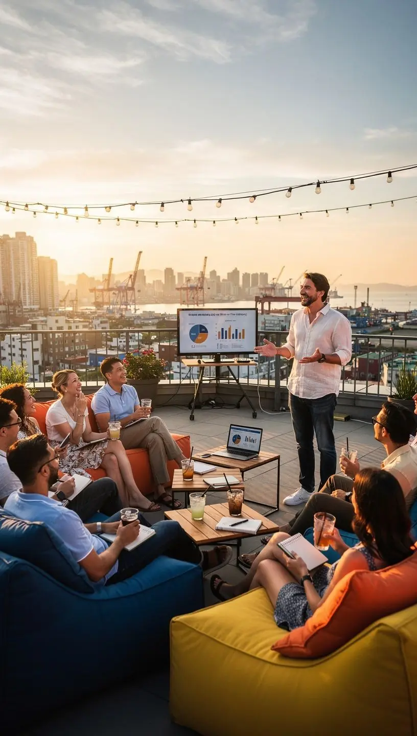 Detailný pohľad na ruku zapisujúcu finančný plán do diáru počas workshopu.